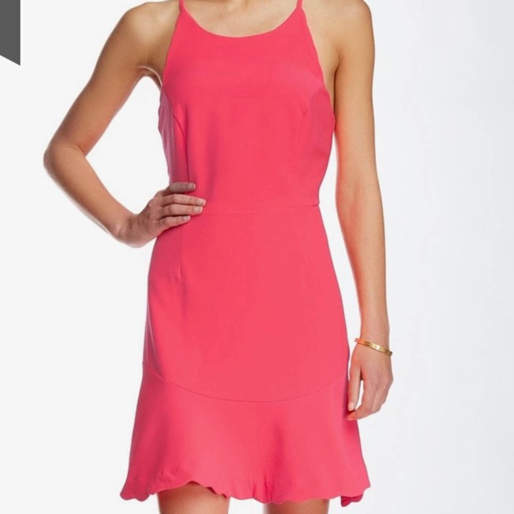Hot Link Mini Dress with Scalloped Detail